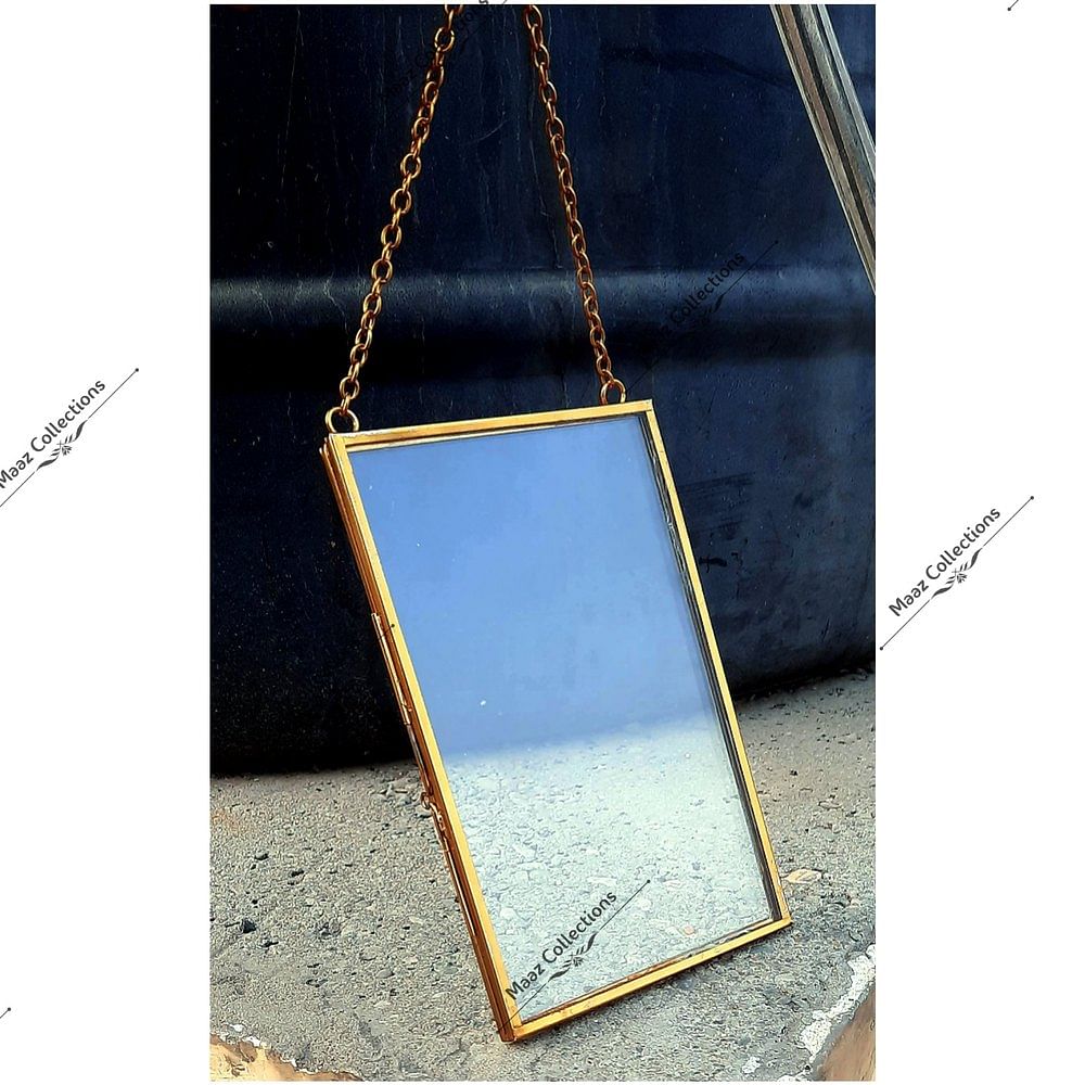 Glass&brass Golden Hanging Glass Photo Frame, For Decoration