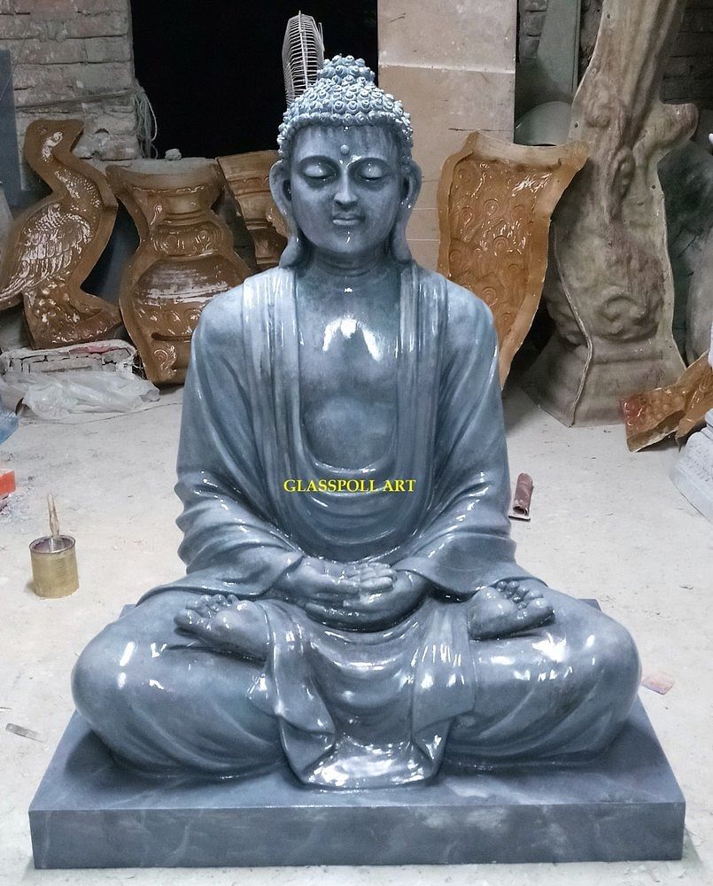 Glasspoll Art Fiberglass Fiber Buddha Statue, Size (Inches): H 48"" X 38 "" X 26""