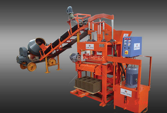 Global 1000 SHD Block Making Machine with Conveyor, Capacity: 500-1000 Blocks per hour