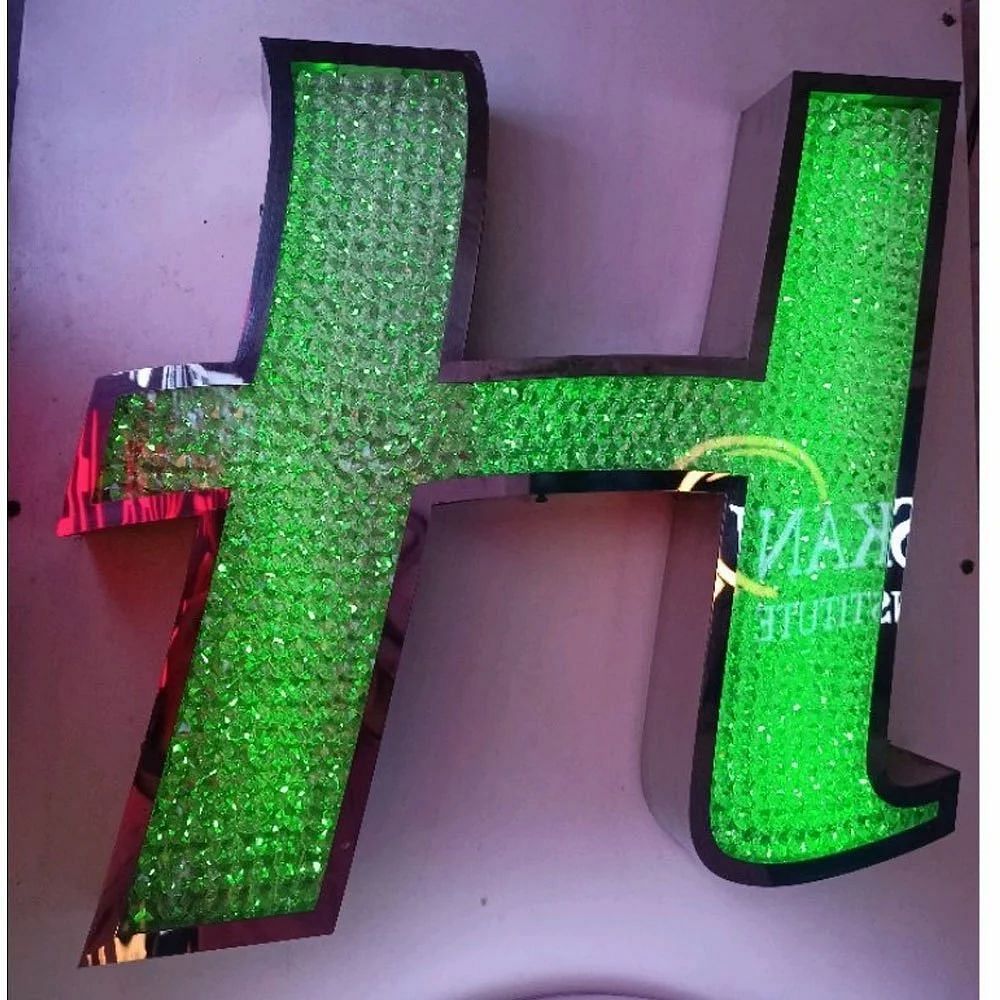 Green Outdoor And Indoor 10 Inch LED Acrylic Letter, For Advertisement, 4mm