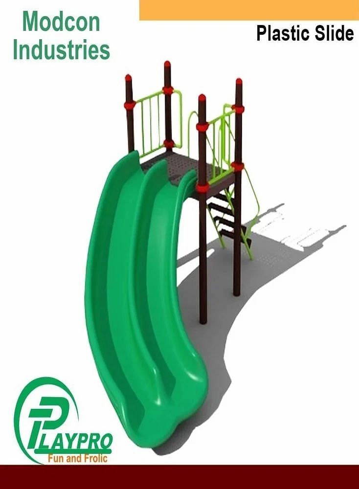 Green Straight frp plastic slide