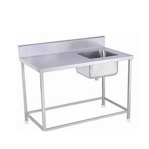 Grey 304 Grade Stainless Steel Single Bowl Kitchen Sink Work Table