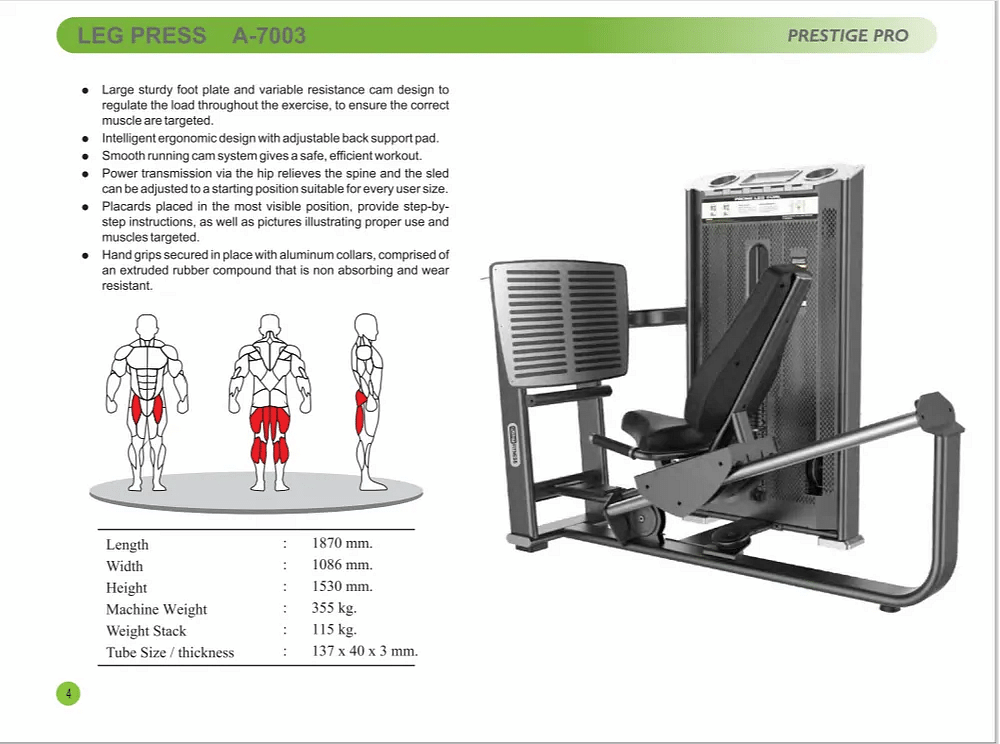 Grey Black Commercial Use Leg Press Machine, For Gym, Model Name/Number: A-7000 Series