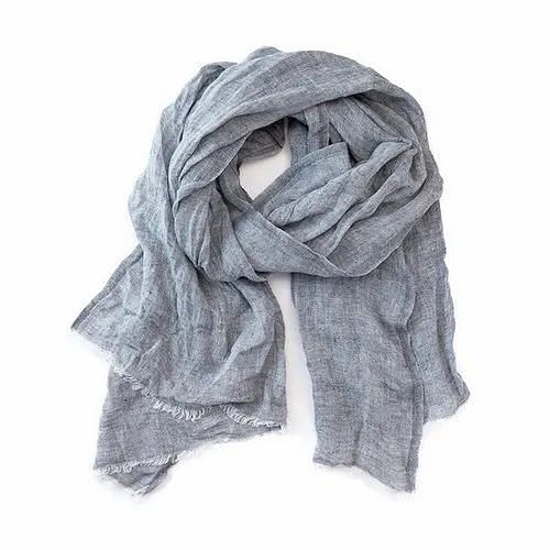 Grey Plain Ladies Linen Scarf, Packaging Type: Packet