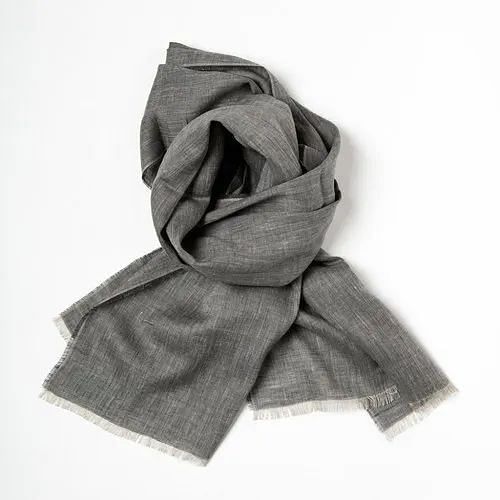 Grey Plain Linen Scarf, Packaging Type: Packet