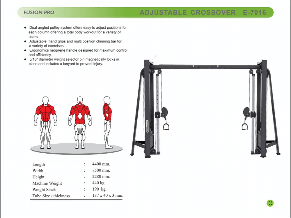 Gym Use Adjustable Crossover Machine, Number Of Stations: 1, Model Name/Number: A3017