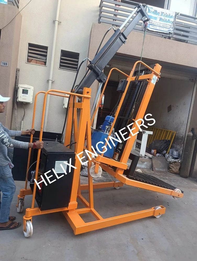 Helix Engineers Hydraulic Hand Lift Mobile Floor Jib Crane