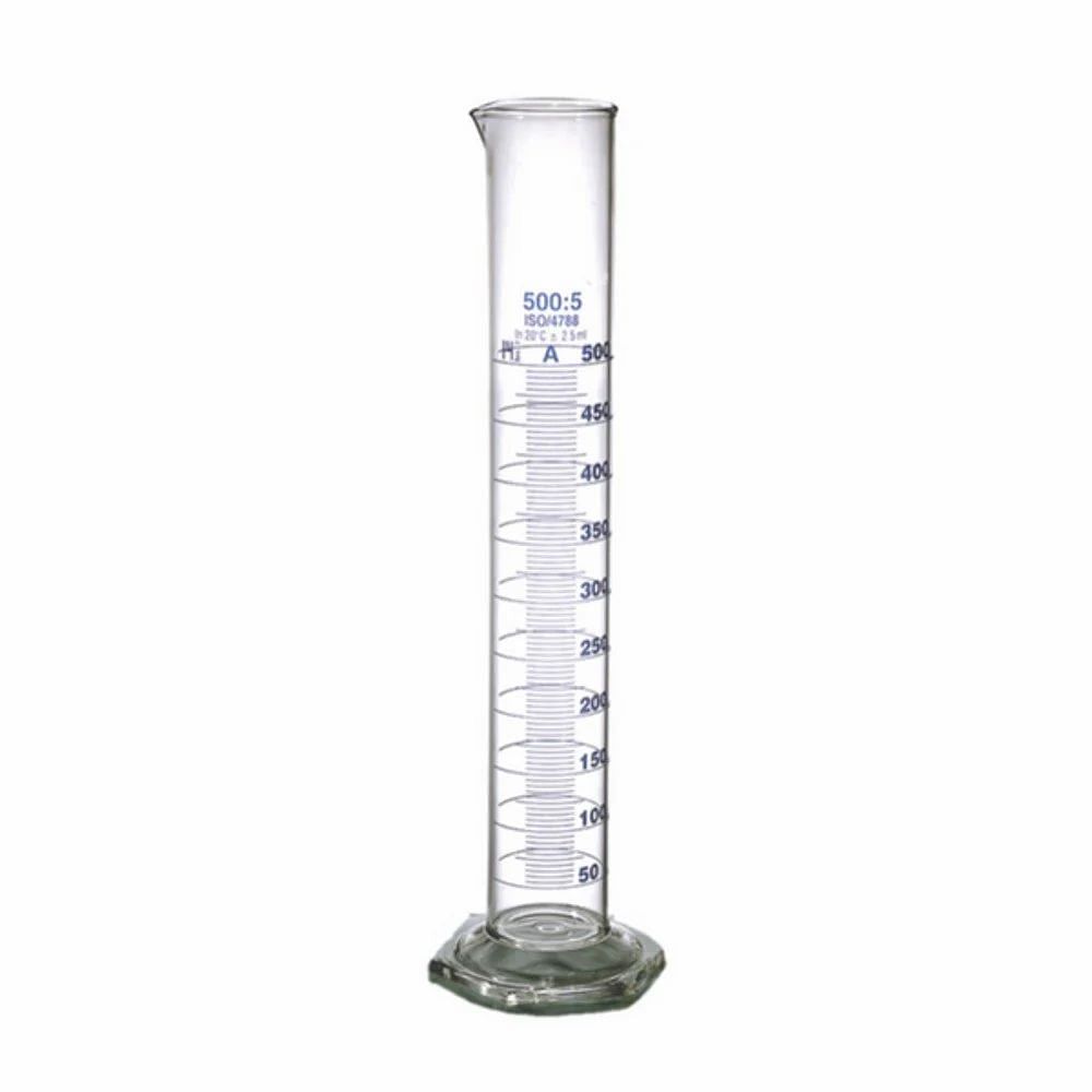 Hexagonal Base Measuring Cylinder, Capacity: 500 ml