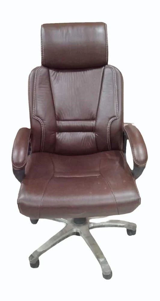 High Back Comfort Brown Bonded Leather Office Revolving Chair