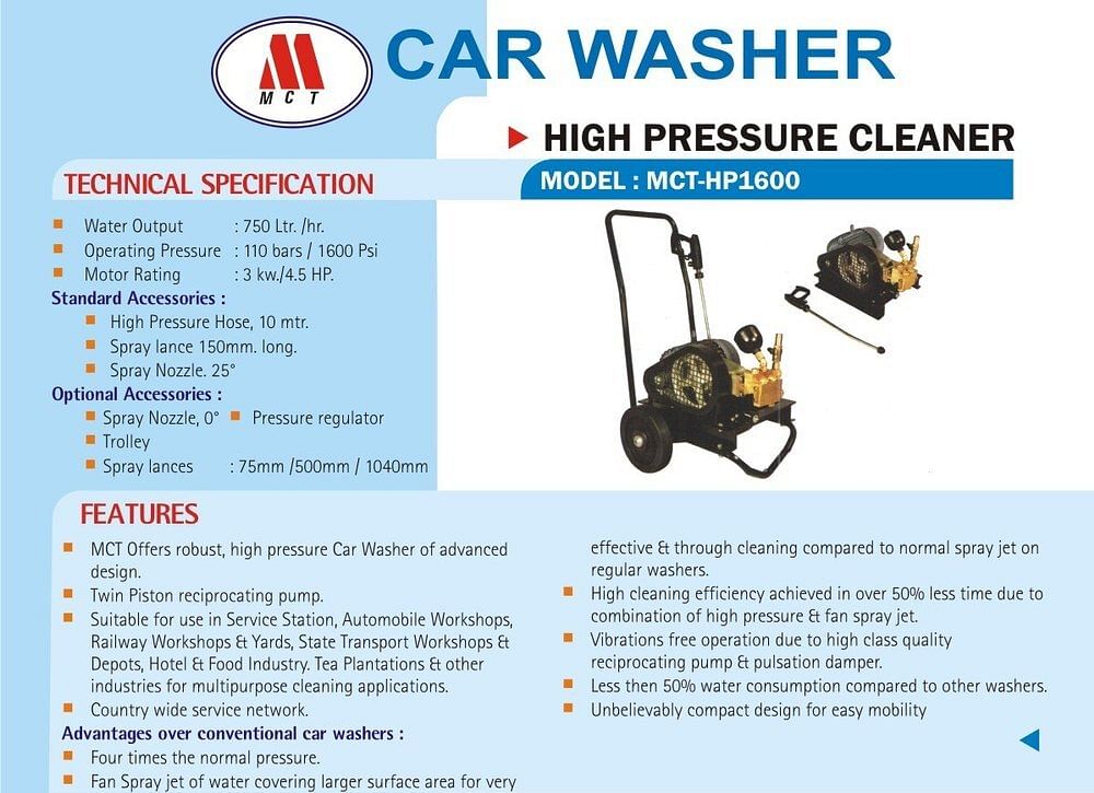 High Pressure Washer MCT HP 1600