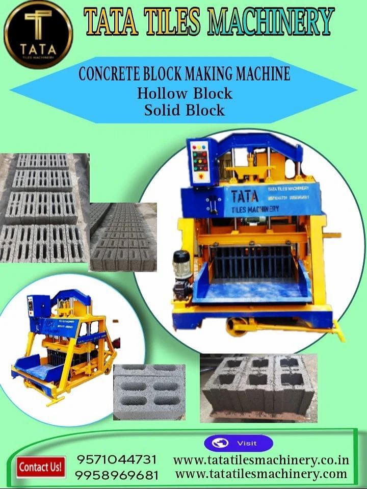 Hollow Concrete Block Making Machine, Semi Automatic