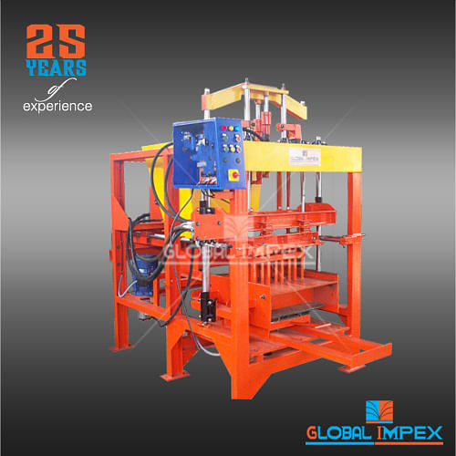 Hollow,Solid Paver Global 1000SHD Without Conveyor, Capacity: 500-1000 Blocks per hour, Automation Grade: Semi Automatic