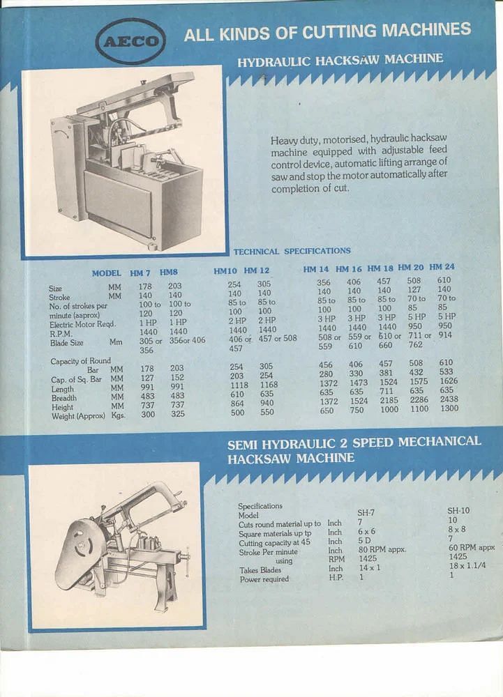 Hydraulic Hacksaw Machine