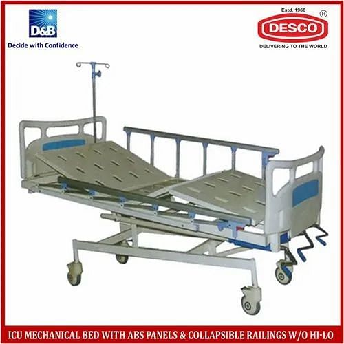 ICU Mechanical Bed With Abs Panels & Collapsible Railings W/o Hi-Lo