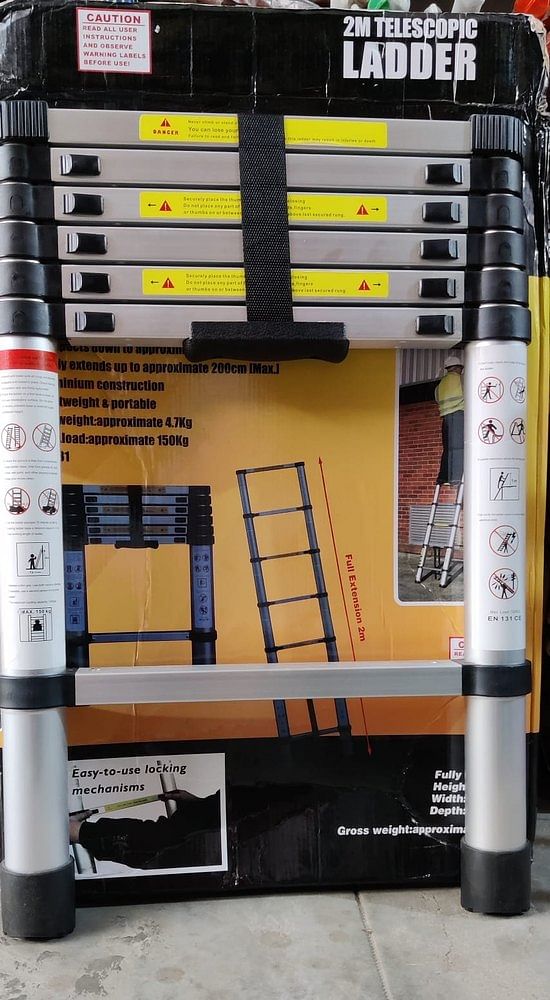 Indian Aluminium 2m Telescopic Ladder, Size: 2meter