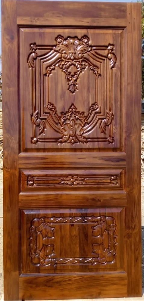 Interior Carved Teak Wood Door CNC Design