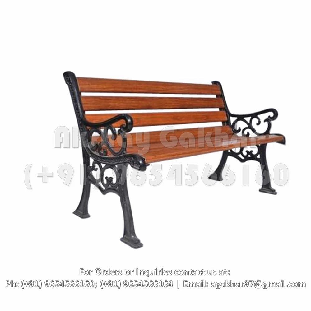 Iron 3 Seater Park Benches, With Backrest