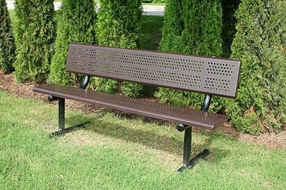 Iron Modern Standard Park Bench With Back, Size: 500x500