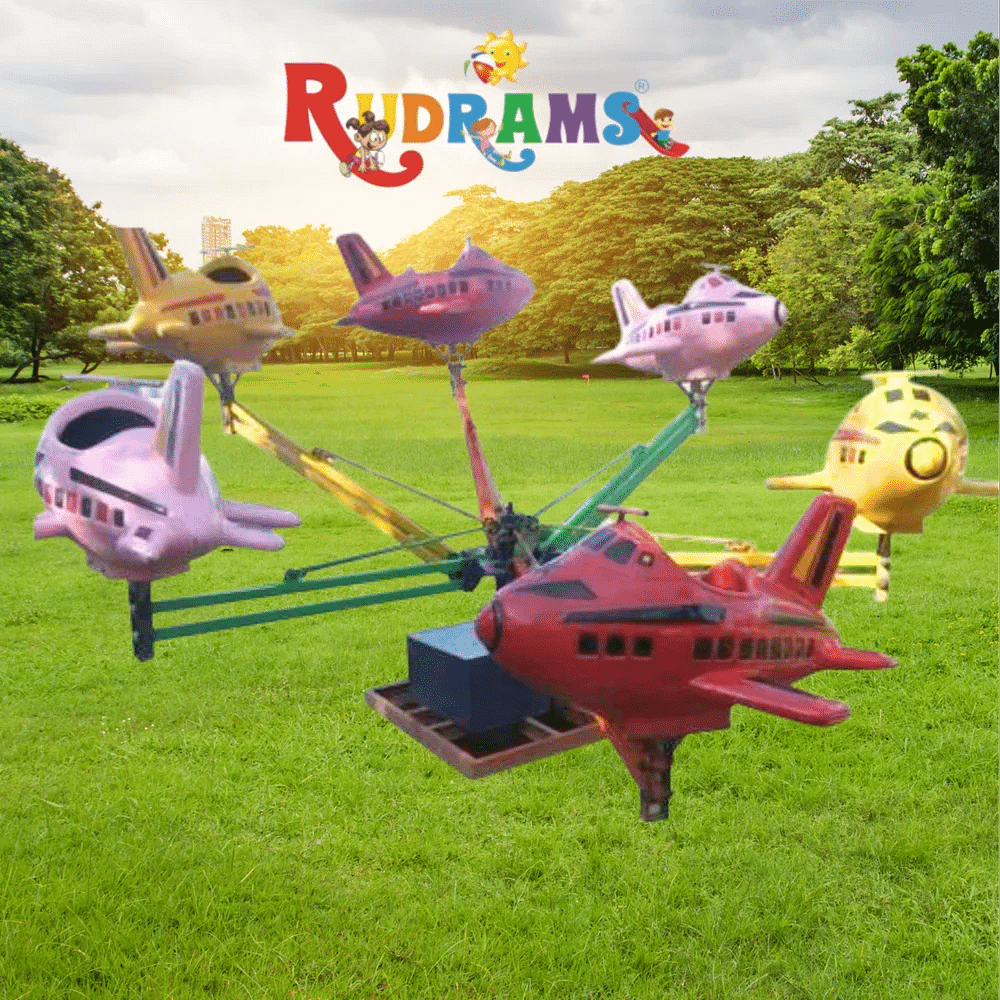 Iron Round Amusement Aeroplane Ride, Capacity: 6