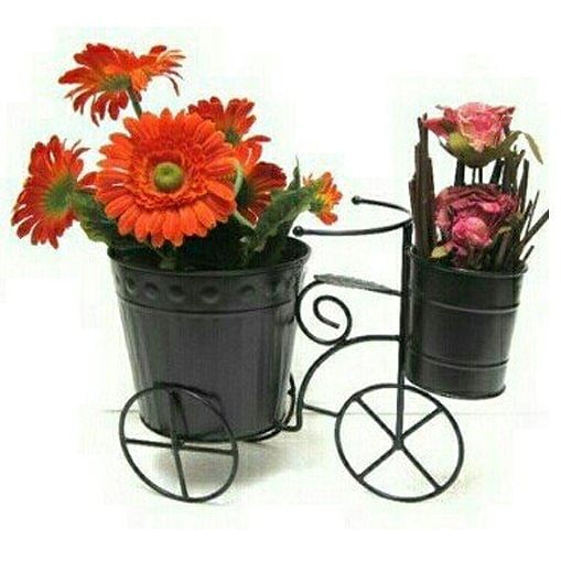 Iron Round Garden Planter Cycle Set, Size: 4 Inch