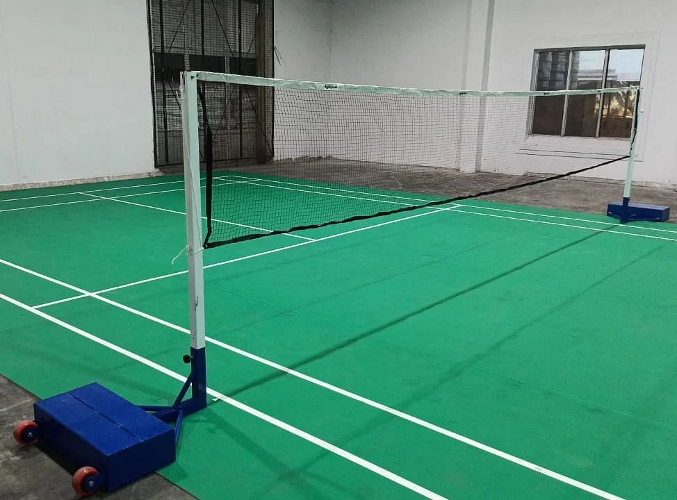 Iron White Movable Badminton Pole