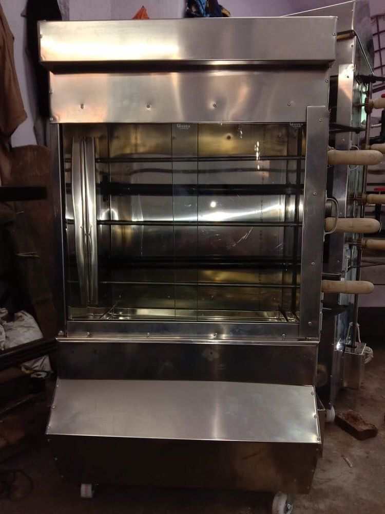 JAVVAD Silver Chicken Grill Machine 3 Road, For Restaurant