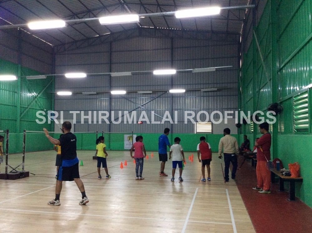 Jsw and Bhussan Prefab Roofing Shed Sports Club