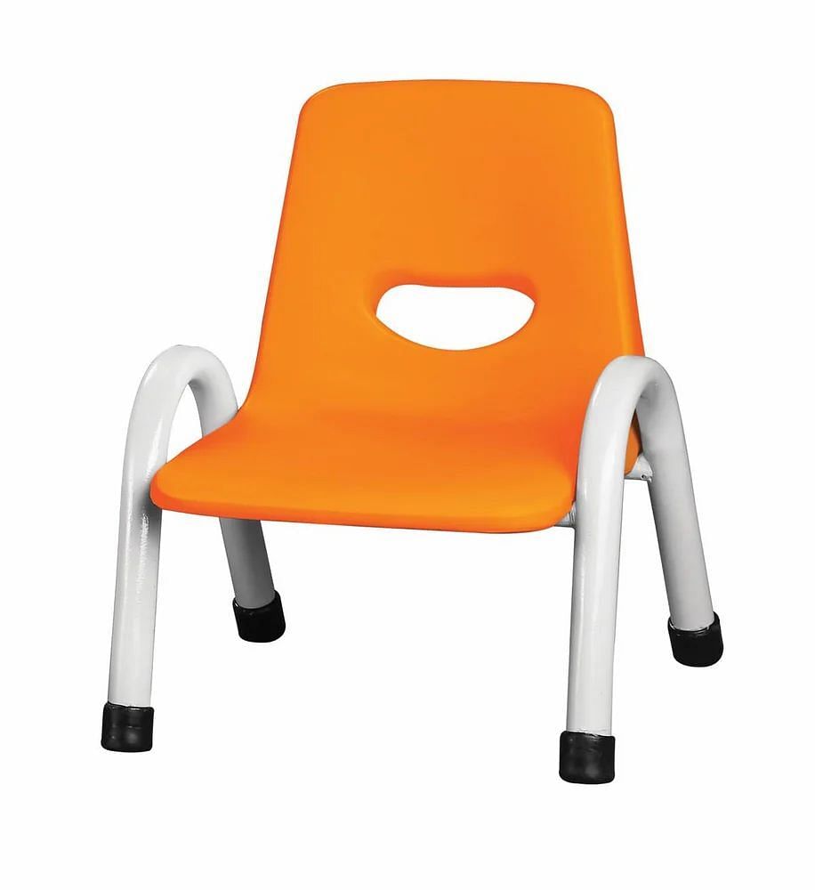 Kids Orange Plastic Chair, With Armrest