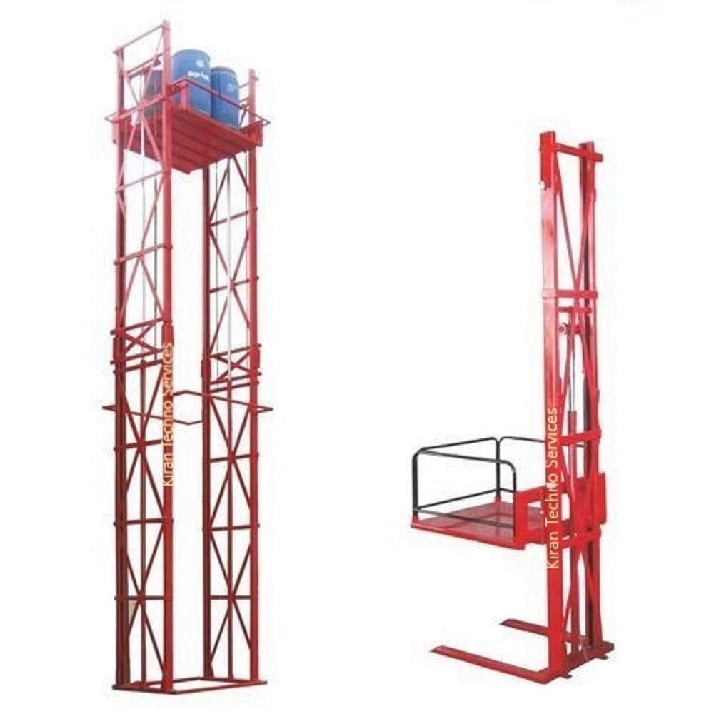 Kiran Mild Steel Hydraulic Goods Lift, Capacity: 1-2 ton