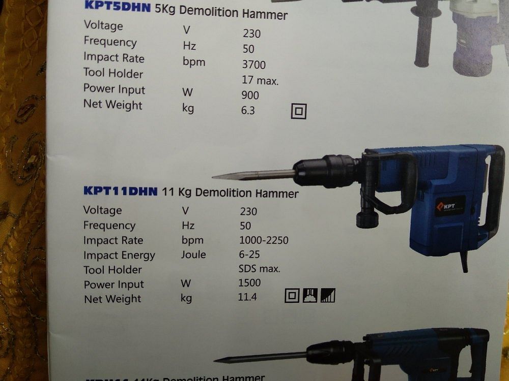 Kpt Demolition Hammer, Model Name/Number: KPT11DHN, Impact Energy: 6-25