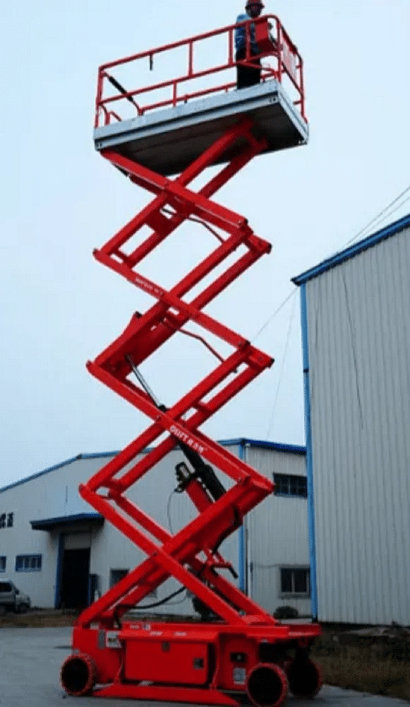 KUNJ Dc Self Propelled Scissor Lift, Rated Loading Capacity: 400 Kg, Working Height: 20 feet