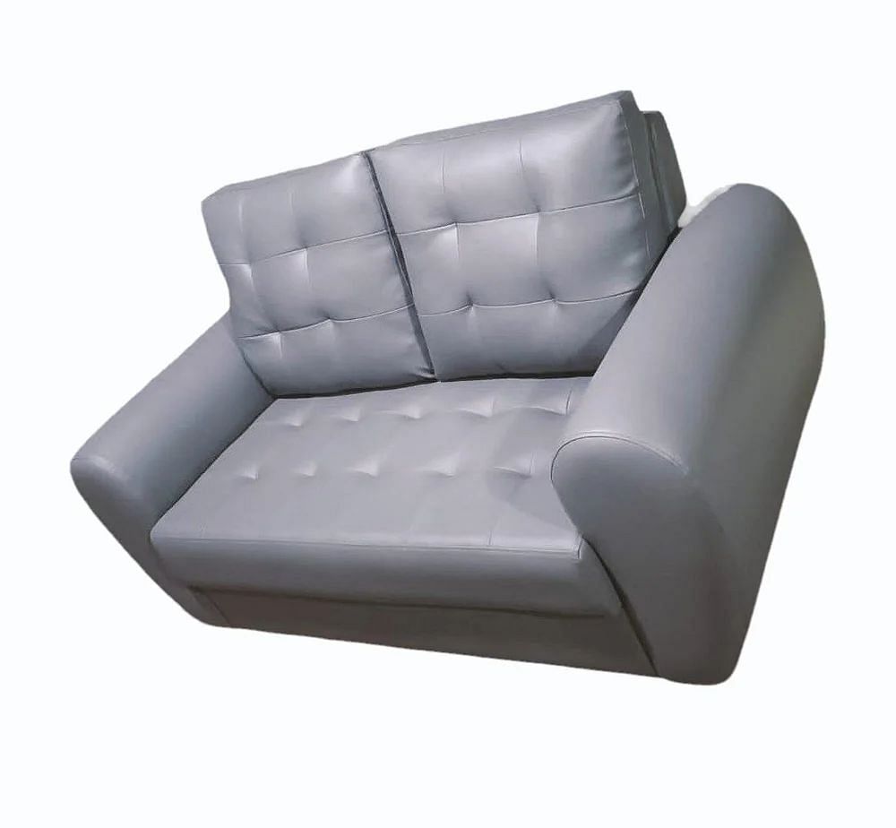 Leather Grey Wooden Sofa