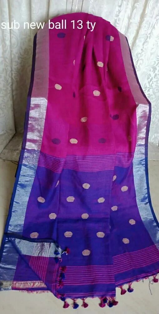 Linen Saree, 6.3 m (with blouse piece)