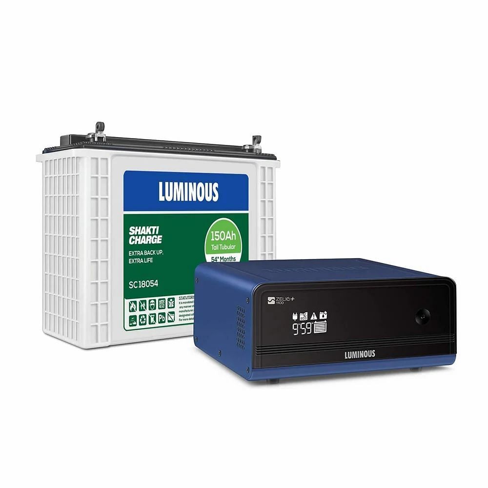 Luminous Inverter &; Battery Combo (Zelio+ 1100 Pure Sine Wave 900VA/12V Inverter