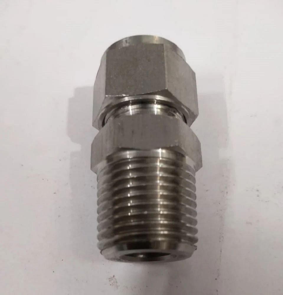 Male Stainless Steel Ferrule Tube Connector, Size: 3inch L, Thread Size: 1.5inch