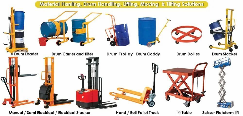 Manual drum lifter cum tilter, 500-750 mm, Model Name/Number: Rhdruml