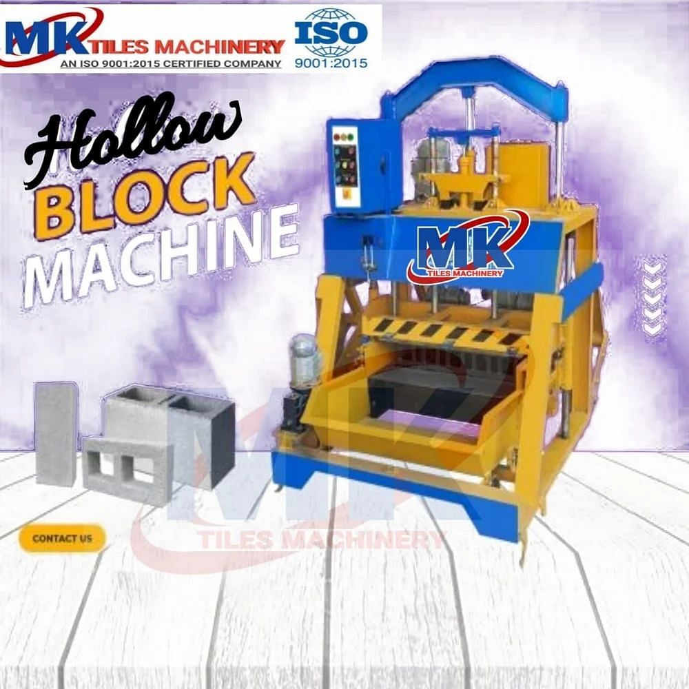 Manual Hollow Cement Block Making Machine, Capacity: 1000 Blocks per Hour