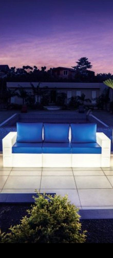 Many,White Plain Outdoor Sofa Set, Fiber