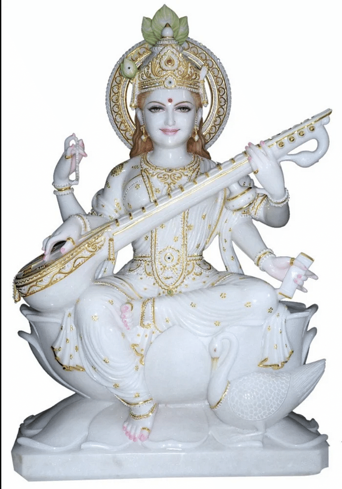 Marble Sarswati Statue In Size 12 Inch To 60 Inch, Temple