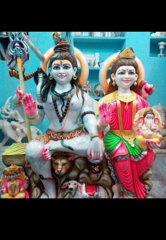 Marble Shiv Parvati Statue