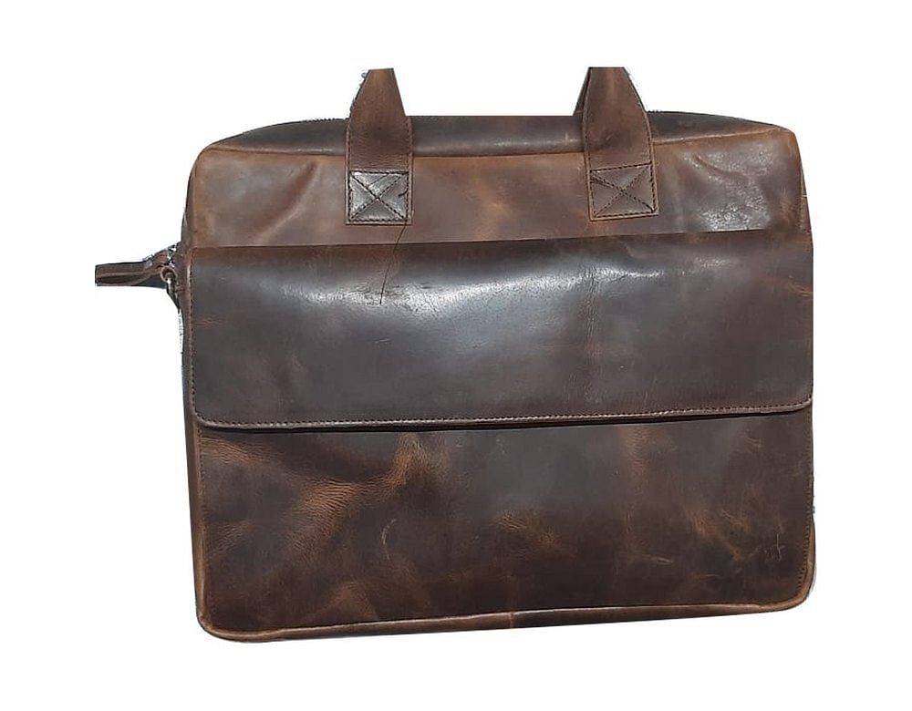 Men Brown Hunter Vintage Leather Office Bag, Size: 18x14x5inch