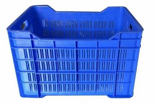 Mesh Rectangular Blue Plastic Crates, For Vegetable Crate, Capacity: 30kg