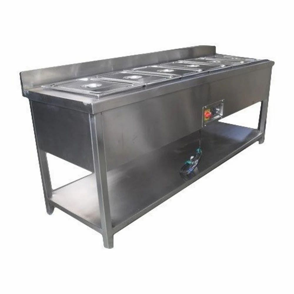 Metal Bain Marie Counter, For Commercial