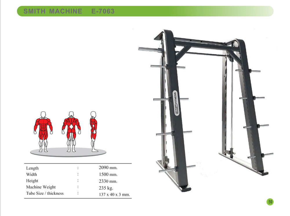 Metal Smith Machine Gym, Muscles Targeted: Back