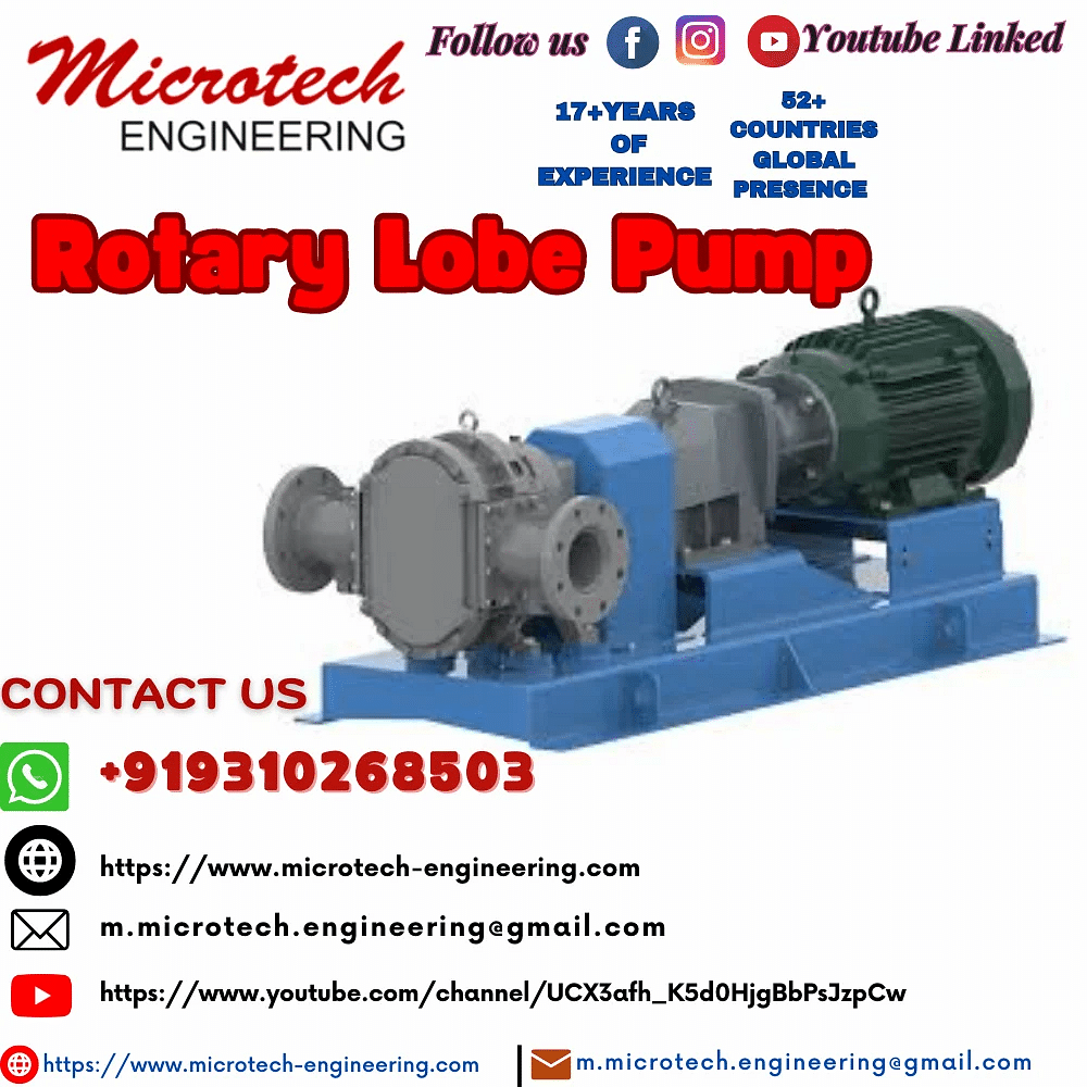 MICROTECH ENGINEERING Standard Rotary Lobe Pump, Model: RLP, Model Name/Number: SS 304 / 316