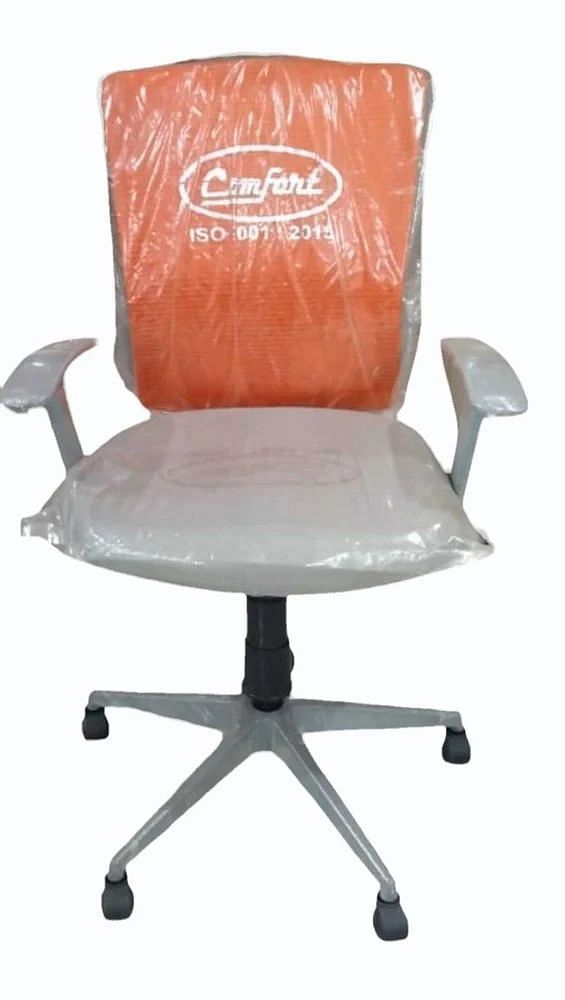 Mid Back Comfort Polyester Boss Office Chair, Fixed Arm