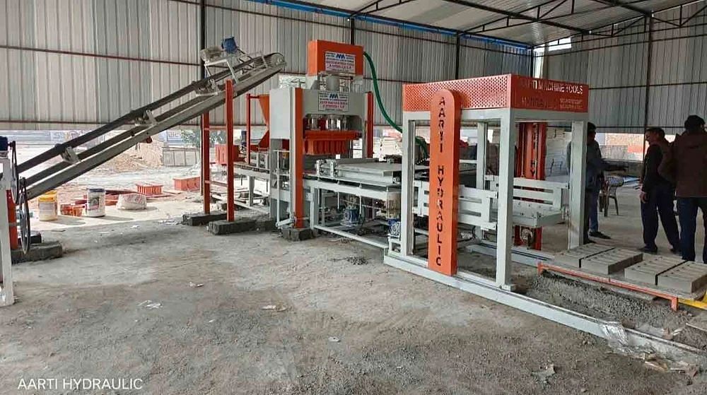 Mild Steel Automatic 12 Pcs Double Jack Stacker Plant And Fly Ash Bricks Machine, Electric