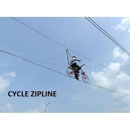 Mild Steel Cycle Zip Line, For Adventure Park