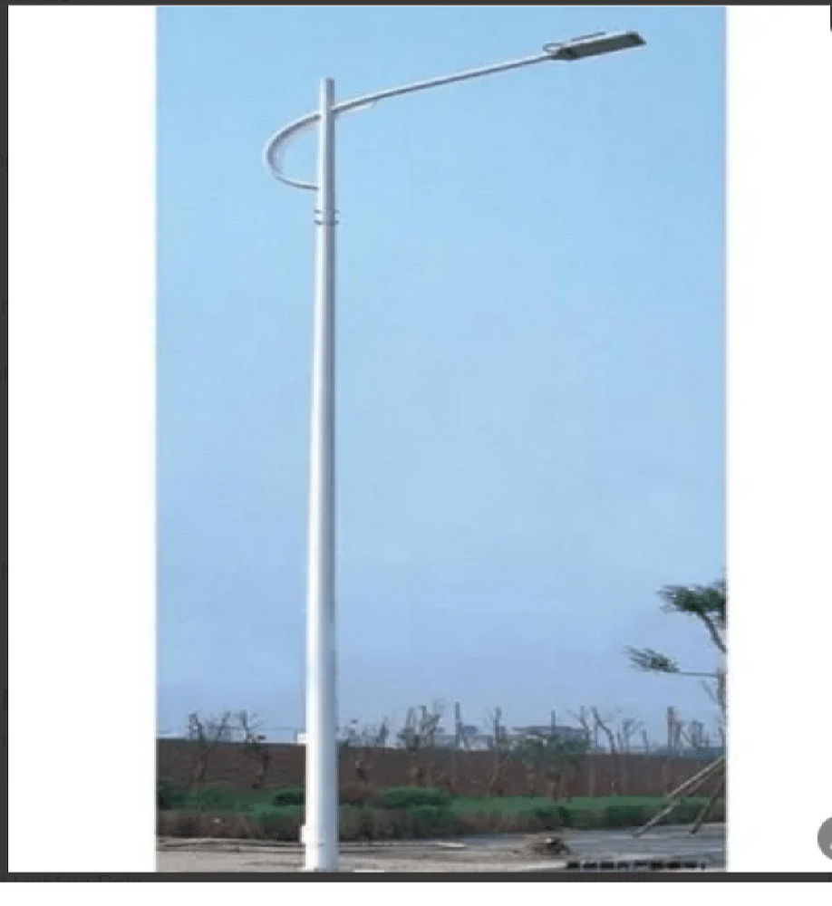 Mild Steel Dual-Arm 22 Feet Street Light Pole