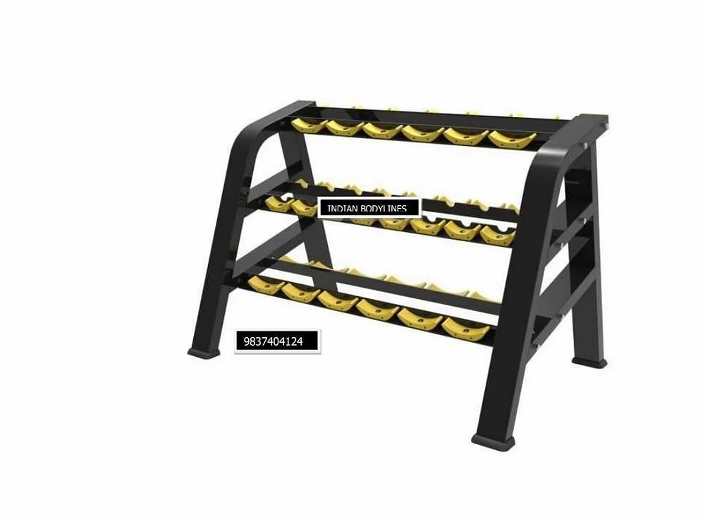 Mild Steel Dumbbell Rack, Weight: 60 kg Approx